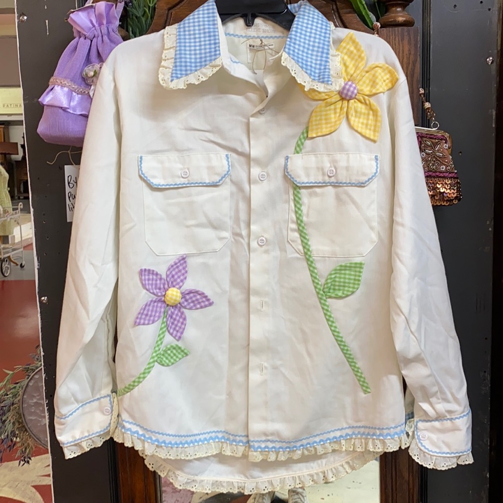 Vintage flower Embroidered long sleeve